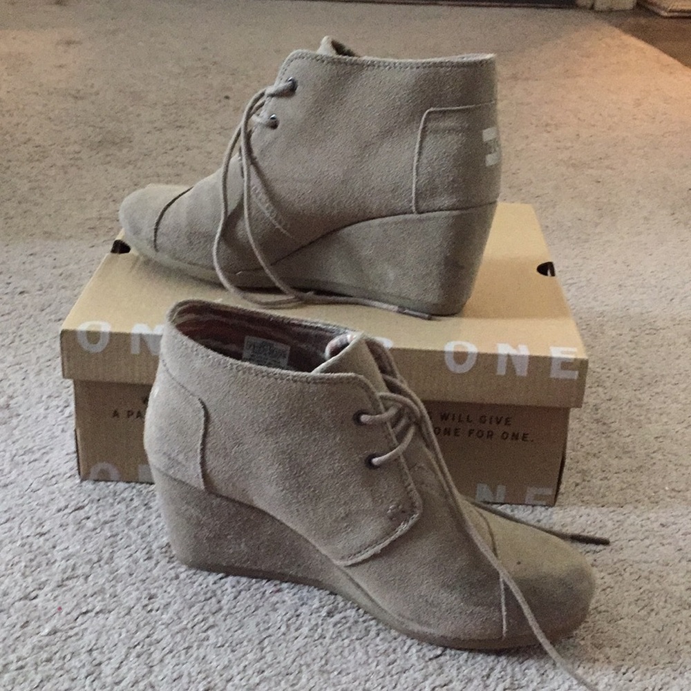 TOMS Suede Wedge Bootie